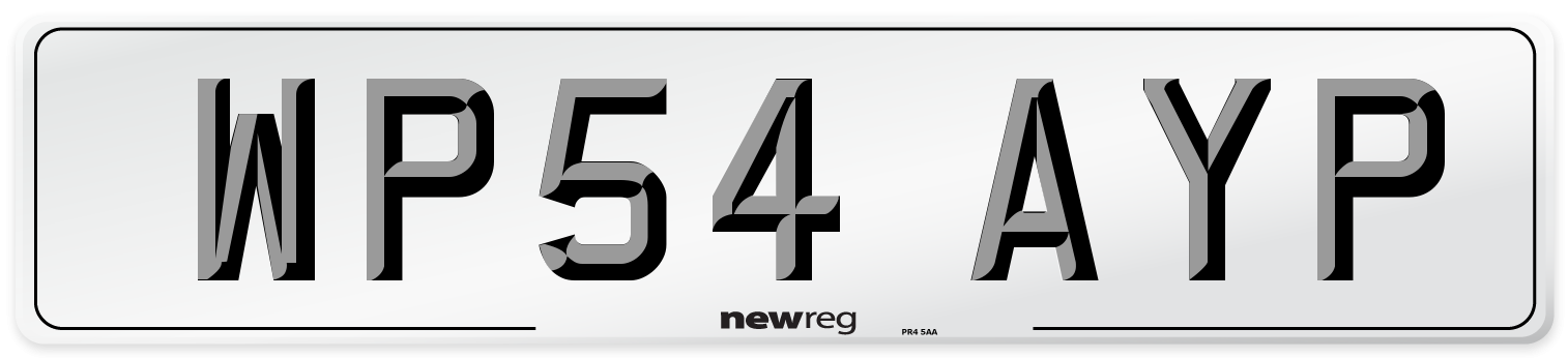 WP54 AYP Number Plate from New Reg